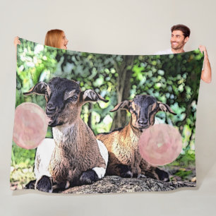 Couverture Polaire CHÈQUE Bubblegum Baby Chèvres par GetYerGoat™