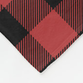Couverture Polaire Chèque de Buffle Noir Rouge (Coin)
