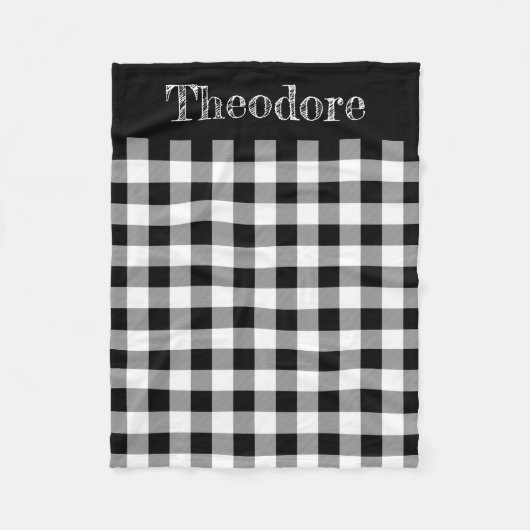 Couverture Polaire Chèque de lunette noir/blanc Monogramme (Devant)