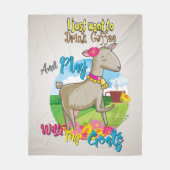 Couverture Polaire CHÈQUE | Je veux juste boire du café jouer avec ma (Devant)