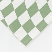 Couverture Polaire Chèques blancs en vert gris de Sage rétro À damier (Coin)