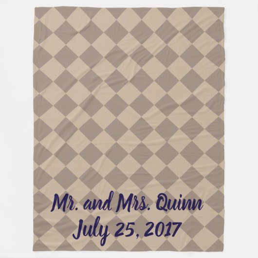 Couverture Polaire Chèques colorés - Beige Duché (Devant)