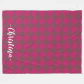 Couverture Polaire Chèques colorés - Framboise (Devant (Horizontal))