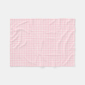 Couverture Polaire Chèques de petite taille rose et blanc En vichy (Devant (Horizontal))