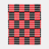 Couverture Polaire Chèques et bandes rouges noirs (Devant)