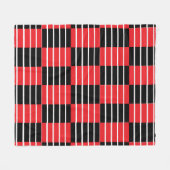 Couverture Polaire Chèques et bandes rouges noirs (Devant (Horizontal))