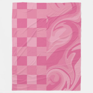Couverture Polaire Chèques et persiennes - Rose