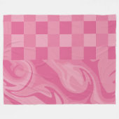 Couverture Polaire Chèques et persiennes - Rose (Devant (Horizontal))