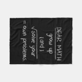 Couverture Polaire Cher Citation Amusante Math (Devant (Horizontal))