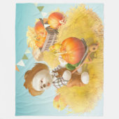 Couverture Polaire Cher fermier chien avec Citrouille (Devant)