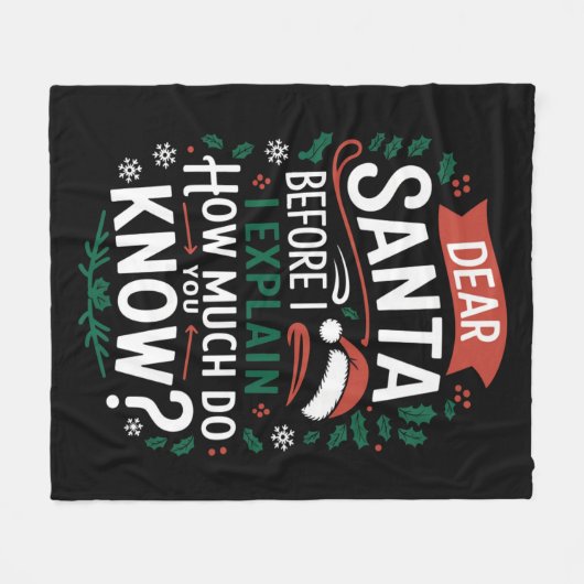 Couverture Polaire Cher Père Noël Avant D'Expliquer Combien Vous Save (Devant (Horizontal))