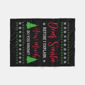 Couverture Polaire Cher Père Noël Avant que j'explique - Noël Humoris (Devant (Horizontal))