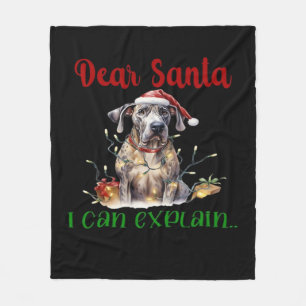 Couverture Polaire Cher Père Noël, je peux expliquer Great Dane T-Shi