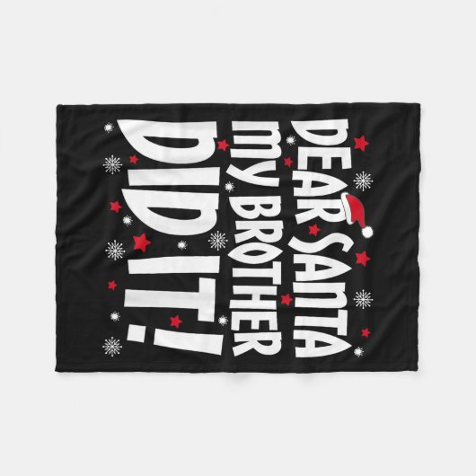 Couverture Polaire Cher Père Noël, Mon Frère L'A Fait Chirer Le Chris (Devant (Horizontal))