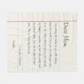 Couverture Polaire Chère maman Lettre Carnet Meilleure maman Fête des (Devant (Horizontal))