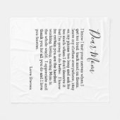 Couverture Polaire Chère maman Lettre d'amour de l'enfant Ado personn (Devant (Horizontal))