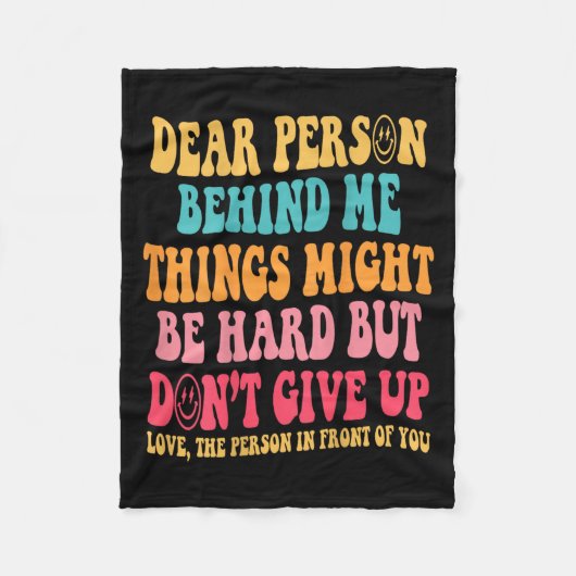 Couverture Polaire Chère personne derrière moi n'abandonne pas, insra (Devant)
