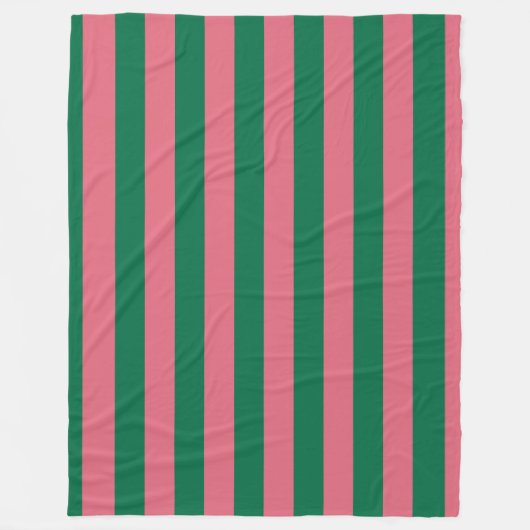 Couverture Polaire Chérie Picket Rose Vert Bande (Devant)