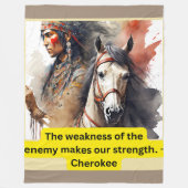 Couverture Polaire Cherokee Indian sur le cheval avec ces mots (Devant)