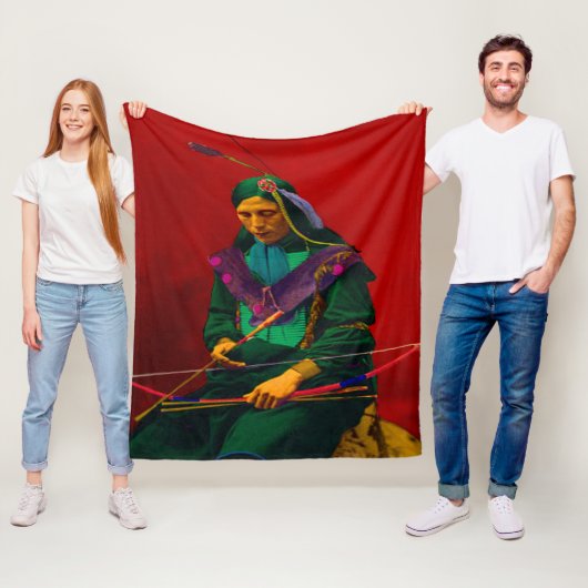 Couverture Polaire Cherokee Native American Pop Art Fleece Blanket (En situation)