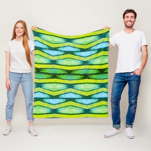 Couverture Polaire Cheron vert et jaune (En situation)