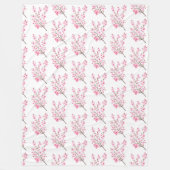Couverture Polaire Cherry Blossom rose Japonais Sakura Kawaii (Devant)