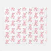 Couverture Polaire Cherry Blossom rose japonais Sakura Kawaii Fleece (Devant (Horizontal))