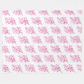 Couverture Polaire Cherry Blossom rose japonais Sakura Kawaii Fleece (Devant (Horizontal))