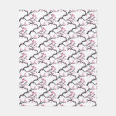 Couverture Polaire Cherry Blossom rose japonais Sakura Kawaii Fleece (Devant)