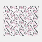Couverture Polaire Cherry Blossom rose japonais Sakura Kawaii Fleece (Devant (Horizontal))
