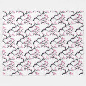 Couverture Polaire Cherry Blossom rose japonais Sakura Kawaii Fleece (Devant (Horizontal))