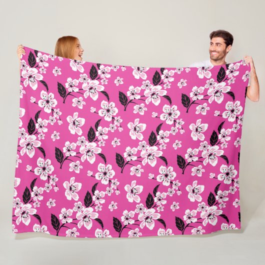 COUVERTURE POLAIRE CHERRY BLOSSOM - SAKURA (PINK) (En situation)