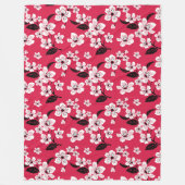 COUVERTURE POLAIRE CHERRY BLOSSOM - SAKURA (ROUGE) (Devant)