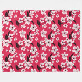 COUVERTURE POLAIRE CHERRY BLOSSOM - SAKURA (ROUGE) (Devant (Horizontal))
