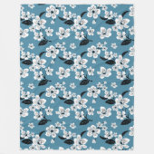 COUVERTURE POLAIRE CHERRY BLOSSOM - SAKURA (SMOKY BLUE) (Devant)