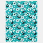 COUVERTURE POLAIRE CHERRY BLOSSOM - SAKURA (TEAL) (Devant)