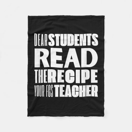 Couverture Polaire Chers Étudiants, Lisez La Recette Votre Professeur (Devant)
