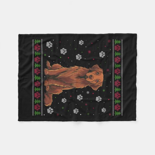Couverture Polaire Chesapeake Bay Retriever Chandail de Noël chien an (Devant (Horizontal))