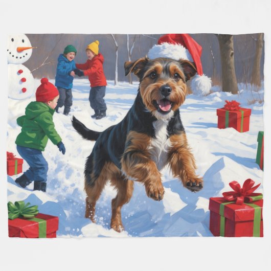 Couverture Polaire Chesapeake Bay Retriever Neige avec Casquette de N (Devant (Horizontal))