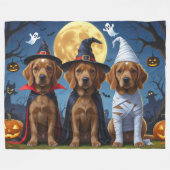 Couverture Polaire Chesapeake Bay Terrier Citrouille Halloween Funny (Devant (Horizontal))