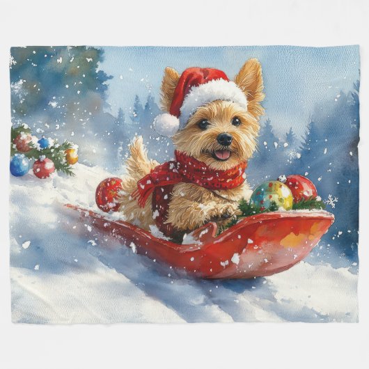 Couverture Polaire Chesapeake Bay Terrier Dog dans Sledge Noël (Devant (Horizontal))