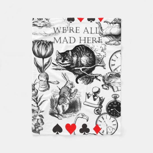 Couverture Polaire Cheshire Chat classique alice au merveilleux fou (Devant)