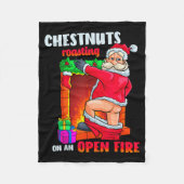 Couverture Polaire Chest Nuts Roasting Funny Naughty Santa Dirty Food (Devant)