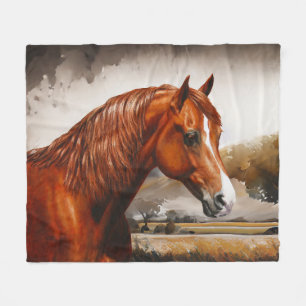 Couverture Polaire Chestnut Morgan Horse Rousty Rouge