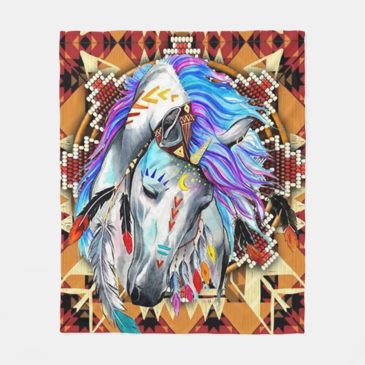 Couverture Polaire Cheval amérindien (Devant)
