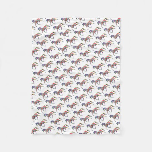 Couverture Polaire Cheval Arc En Ciel Pour Les Filles (Devant)