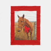 Couverture Polaire Cheval avec Bow rouge (Devant)