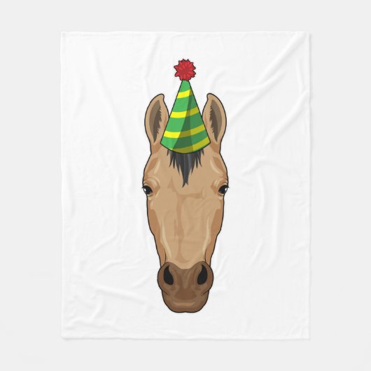 Couverture Polaire Cheval avec casquette de fête (Devant)