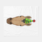 Couverture Polaire Cheval avec casquette de fête (Devant (Horizontal))