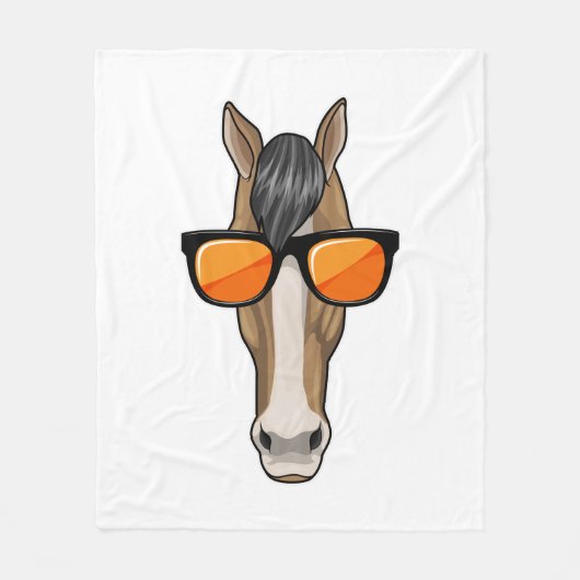Couverture Polaire Cheval avec lunettes de soleil (Devant)